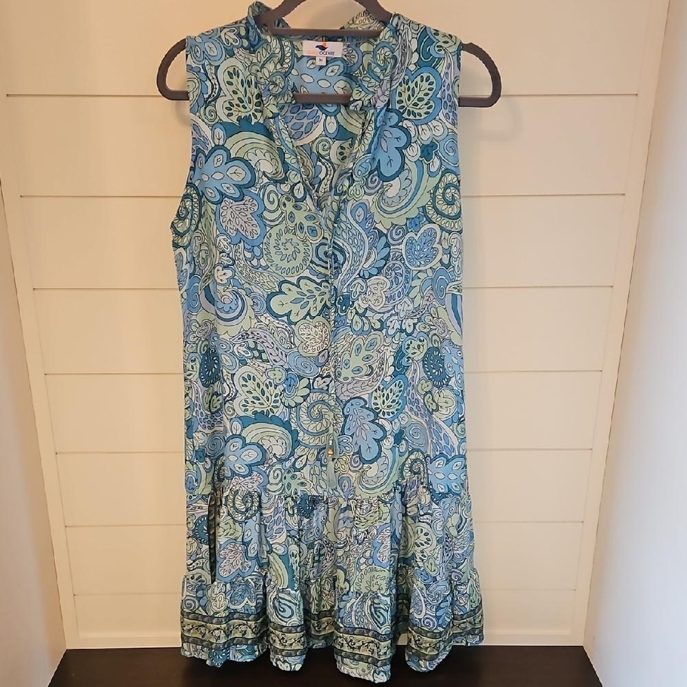 Blue Ruffled Tiered Midi Sundress
